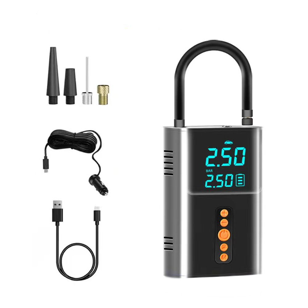Dubbele purpose opladen en luchtpomp met power bank en dubbele digitale display